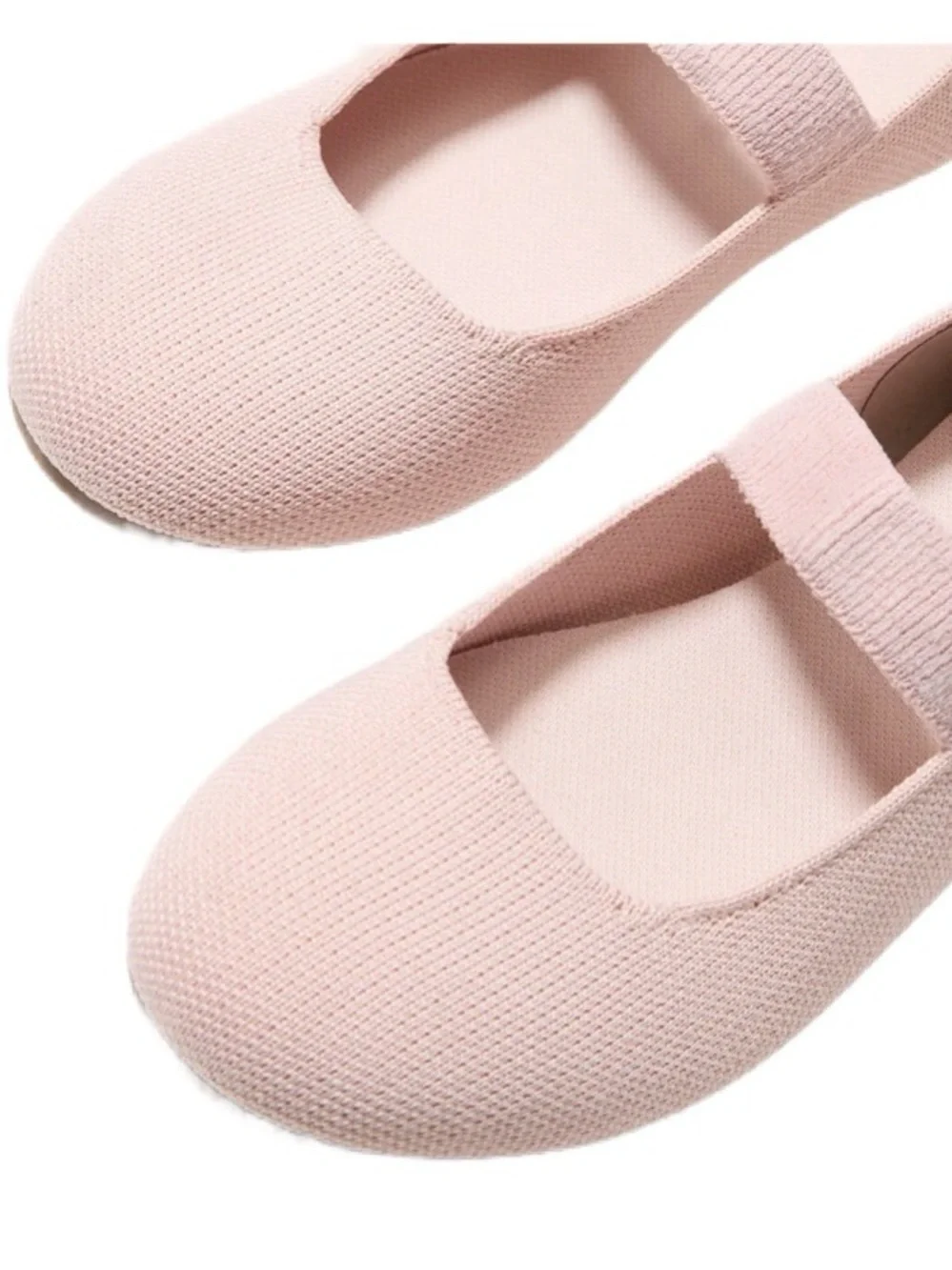Rothy's Girls Blush Pink Mary Jane Flats with Blue Accent